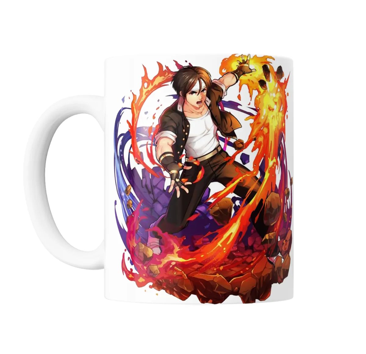 Taza de Cerámica King of Fighters Kyo Kusanagi en Llamas - vista 2