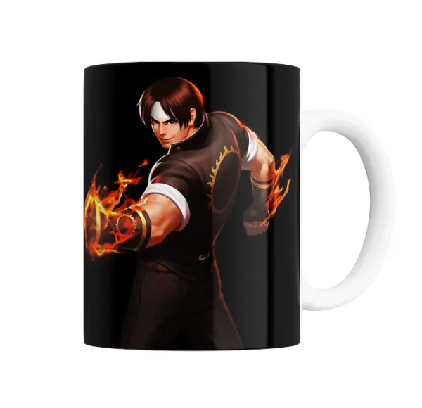 Taza de Cerámica King of Fighters Kyo Kusanagi en llamas