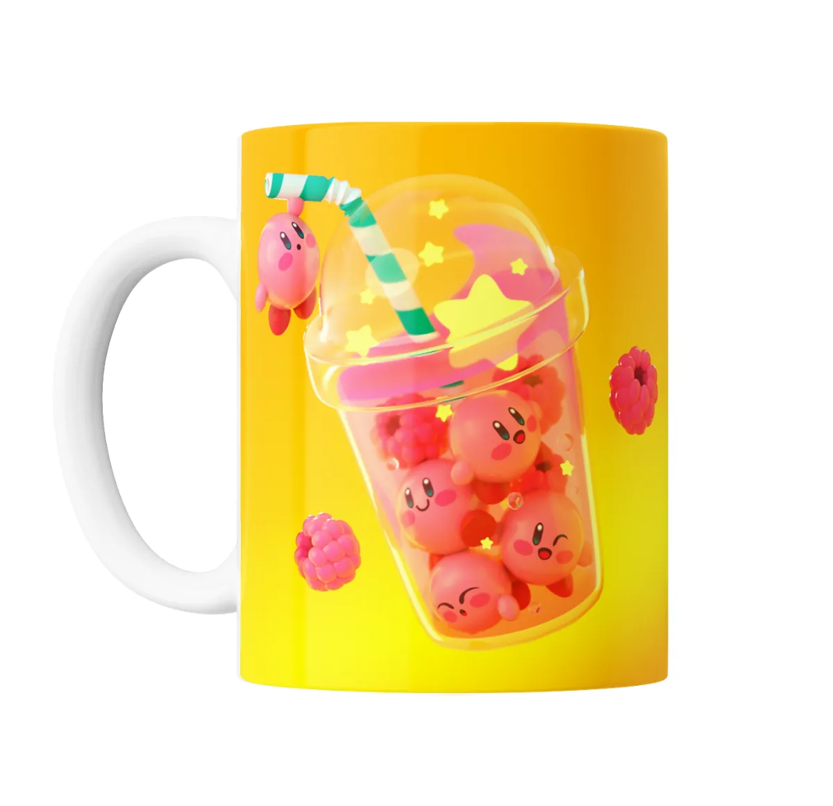 Taza de Cerámica Kirby Bubble Tea Frutilla - vista 2