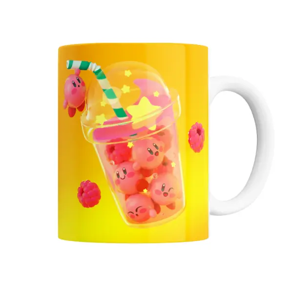 Taza de Cerámica Kirby Bubble Tea Frutilla