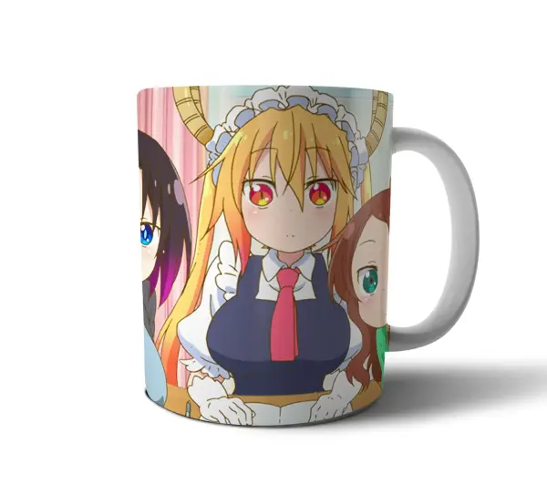 Taza de Cerámica Miss Kobayashi's Dragon Maid Tooru y Amigas