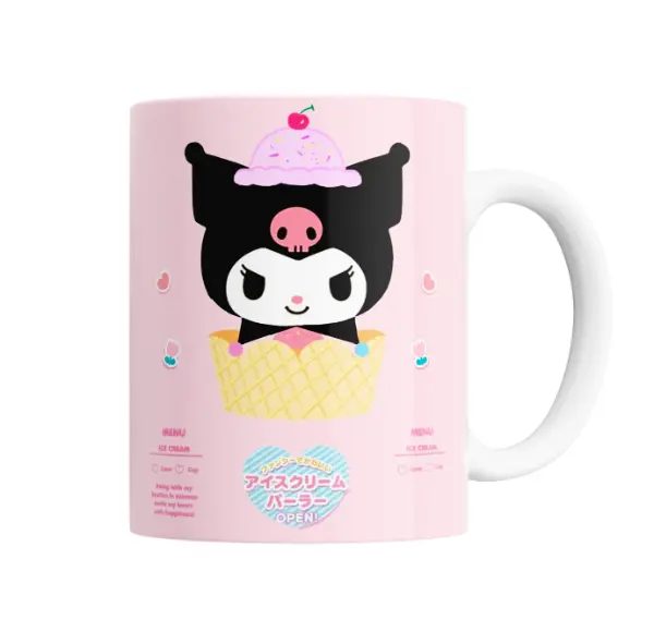 Taza de Cerámica Kuromi Helado Cono Sanrio