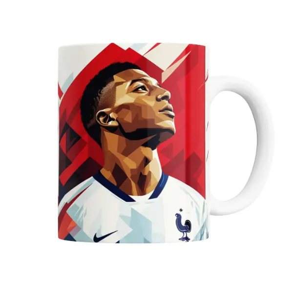 Taza de Cerámica Kylian Mbappé Selección Francia Ilustración
