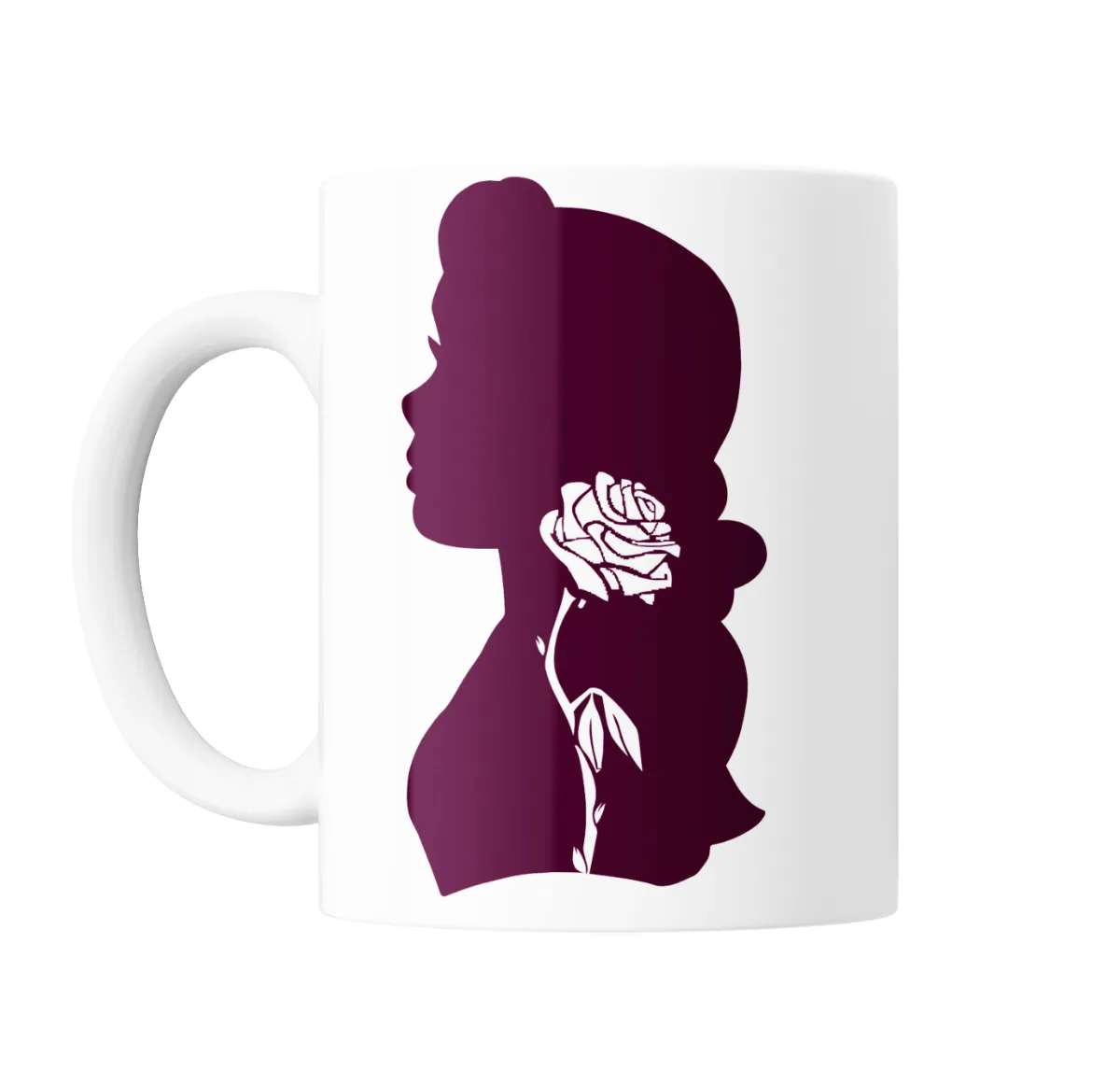 Taza de Cerámica La Bella y La Bestia Silueta Bella con Rosa - vista 2
