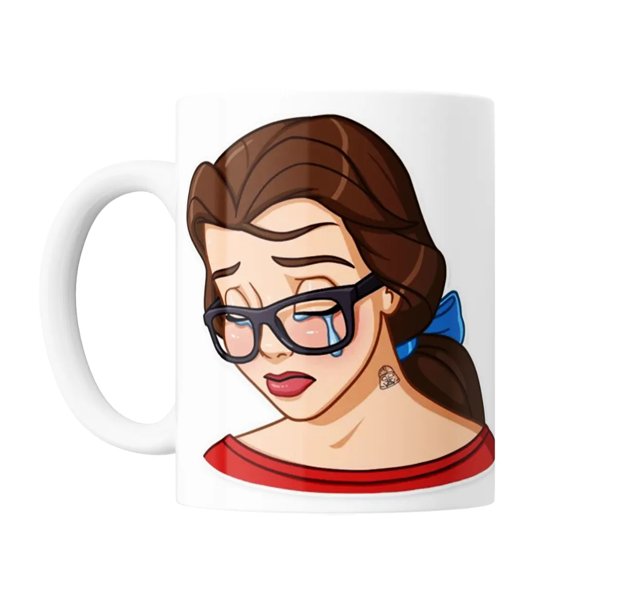 Taza de Cerámica La Bella y La Bestia Bella Llorando con Lentes - vista 2