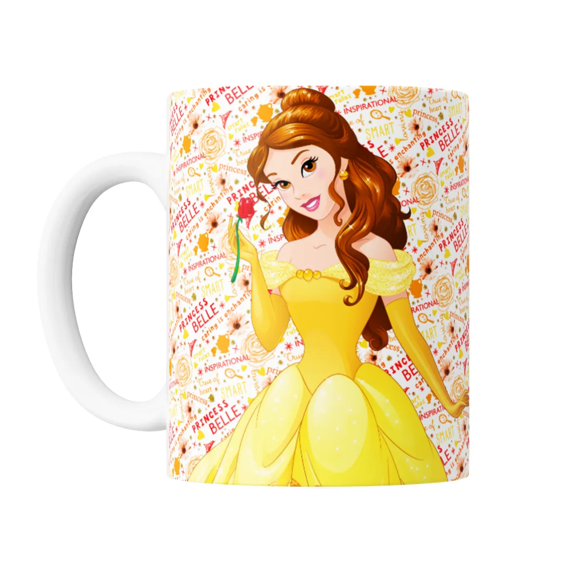 Taza de Cerámica La Bella y La Bestia Princesa Bella con Rosa - vista 2