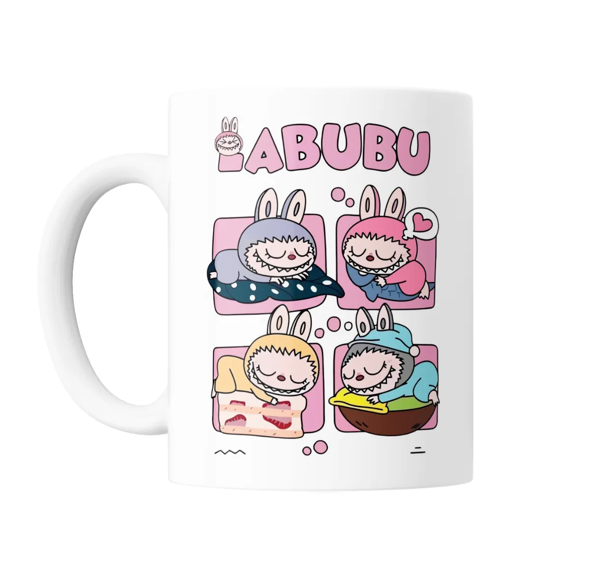 Taza de Cerámica Labubu Durmiendo en Cuatro Escenas - vista 2