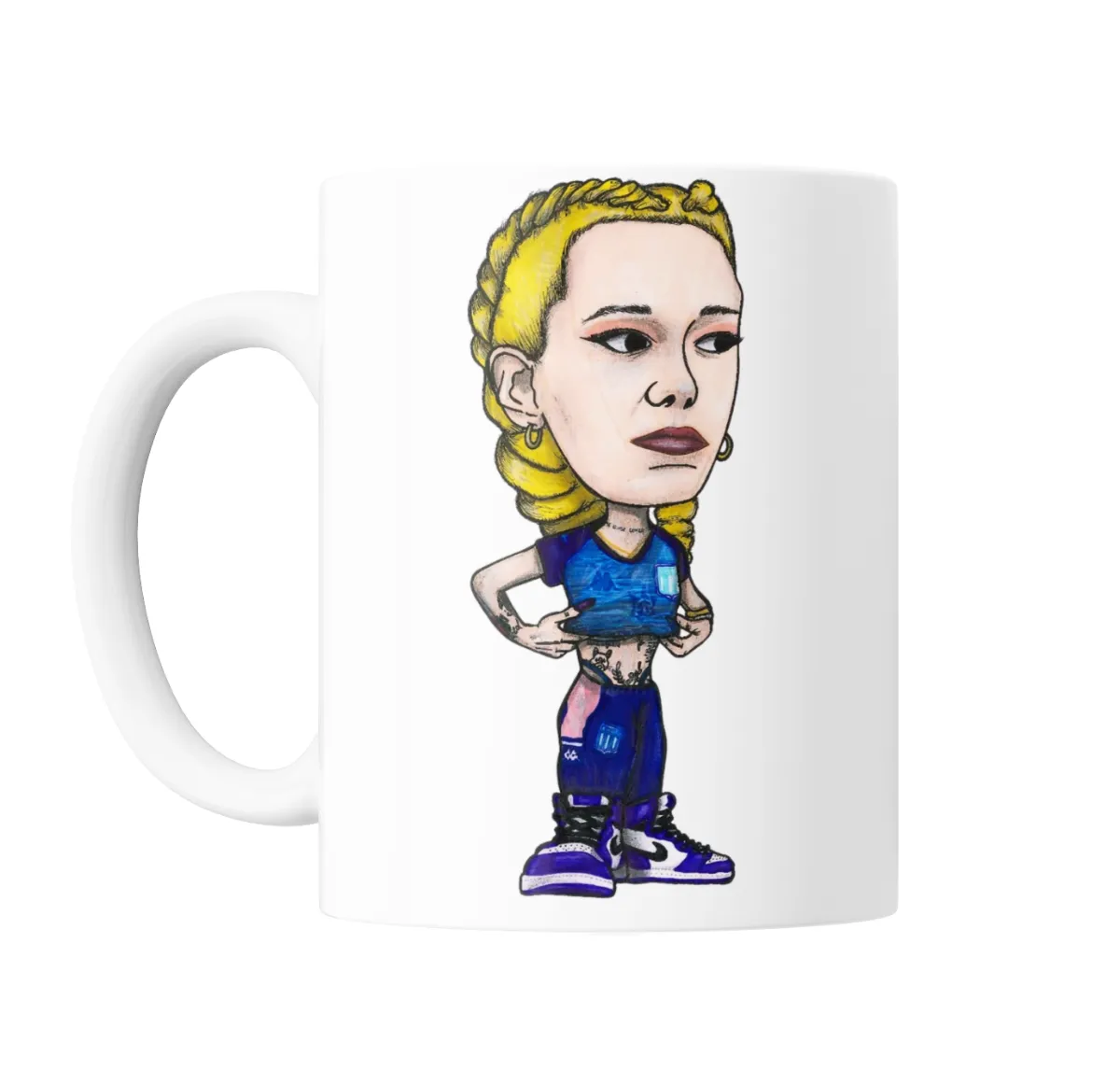 Taza de Cerámica La Joaqui Caricatura con Camiseta Argentina - vista 2