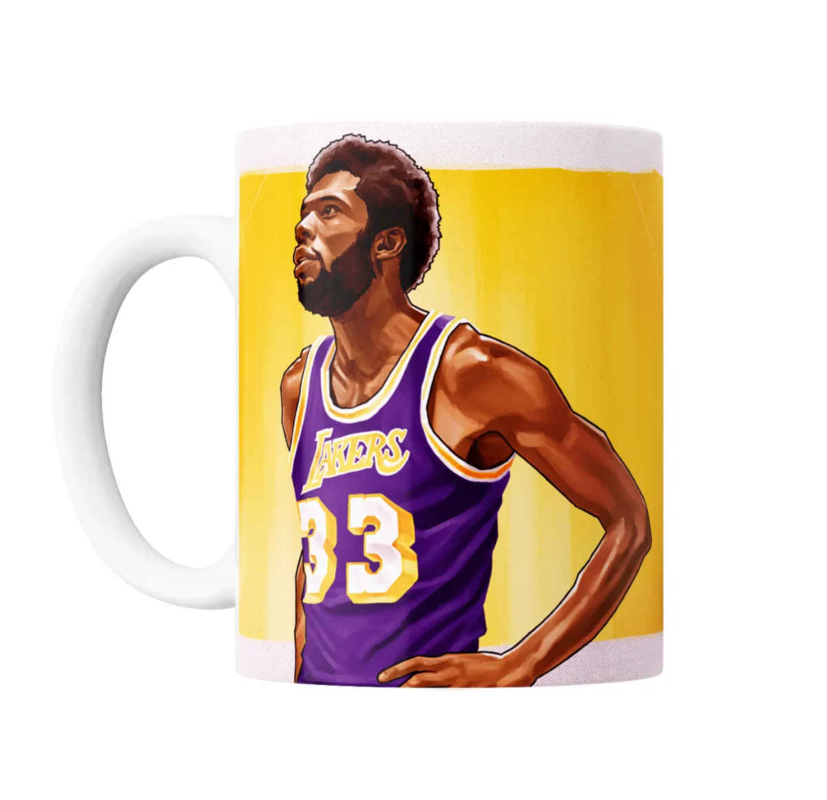 Taza de Cerámica LA Lakers Jugador 33 Retrato Amarillo - vista 2