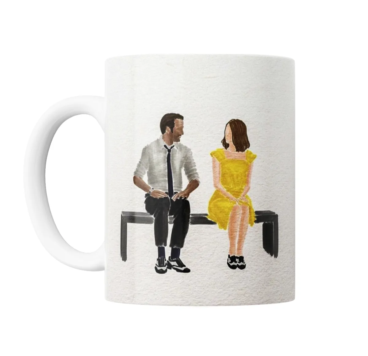 Taza de Cerámica La La Land Ryan Gosling y Emma Stone en el banco - vista 2
