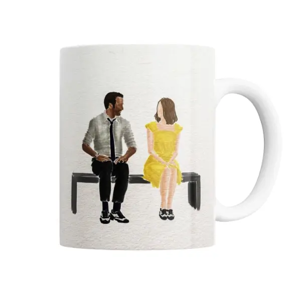 Taza de Cerámica La La Land Ryan Gosling y Emma Stone en el banco