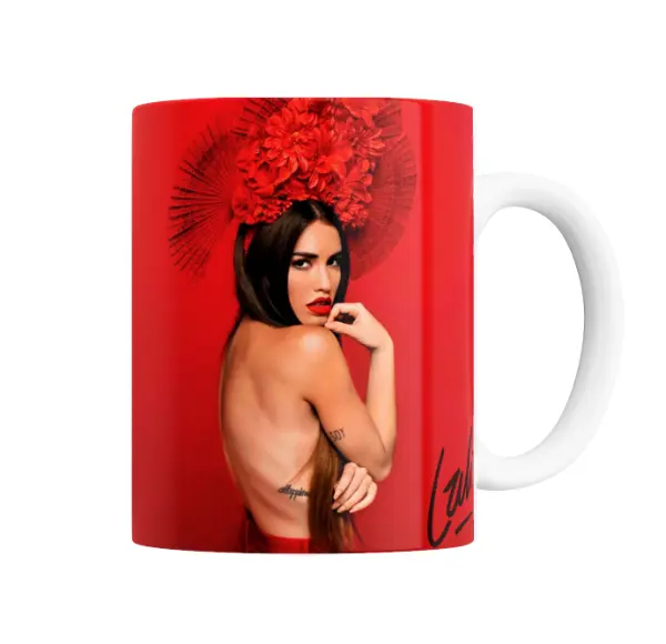 Taza de Cerámica Lali Espósito Roja Flores