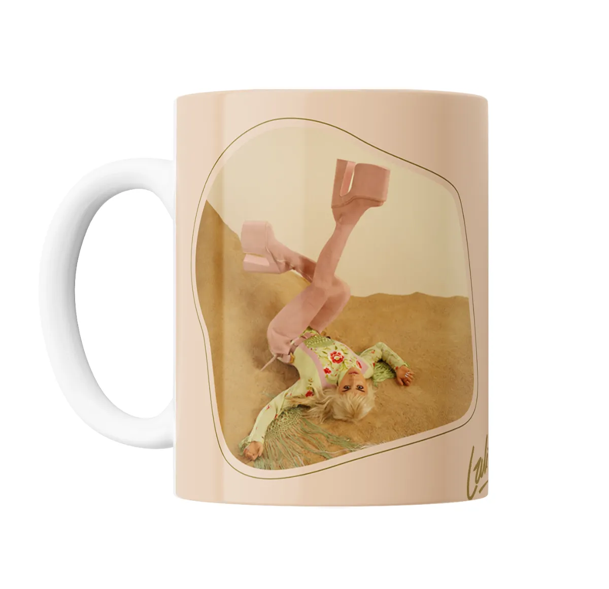 Taza de Cerámica Lali Arena Flores - vista 2