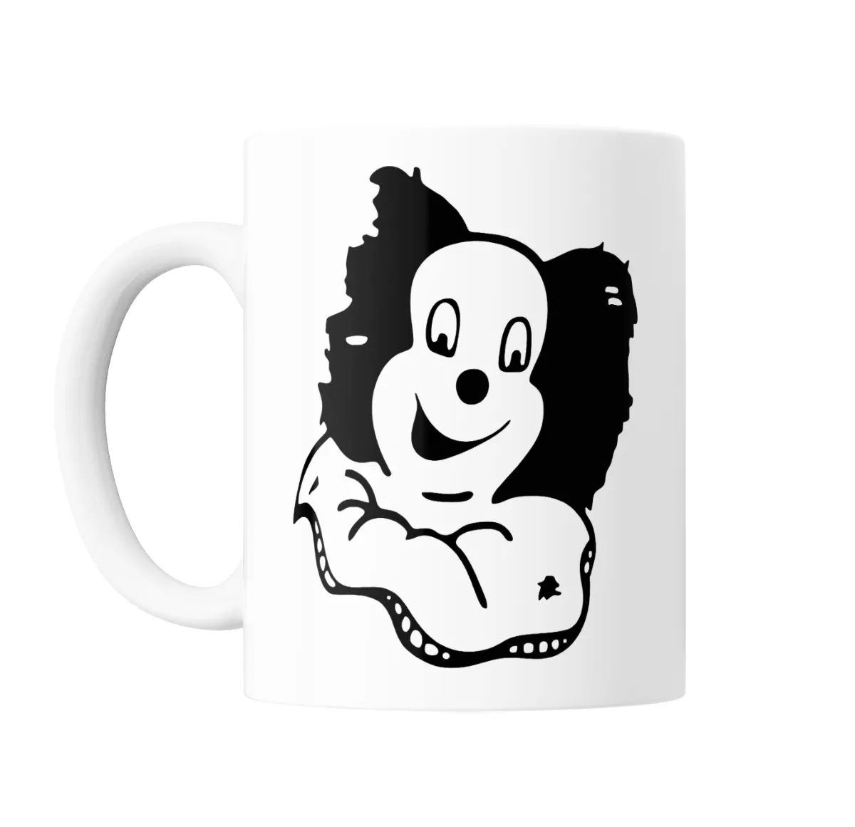 Taza de Cerámica Lali Esposito Payaso Fanático Blanco y Negro - vista 2