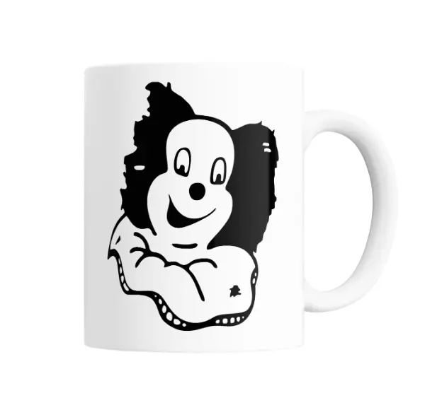 Taza de Cerámica Lali Esposito Payaso Fanático Blanco y Negro