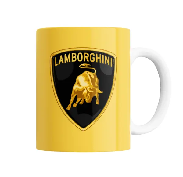 Taza de Cerámica Lamborghini Logo Toro Dorado
