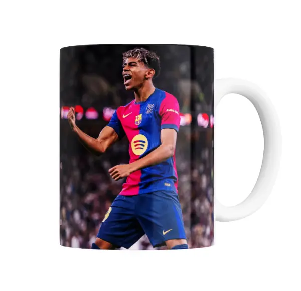 Taza de Cerámica Lamine Yamal Festejo Barcelona