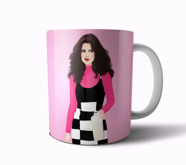 Taza de Cerámica La Niñera Fran Fine con leche