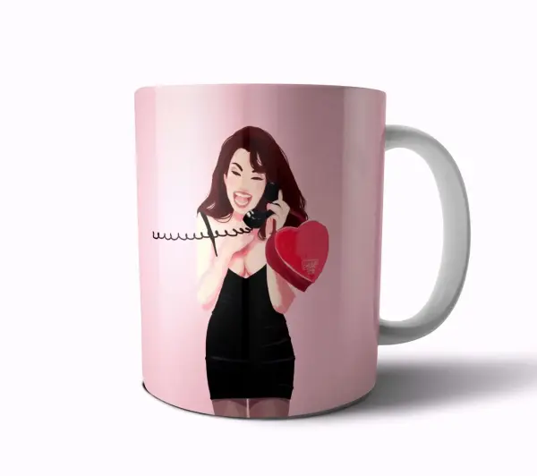 Taza de Cerámica La Niñera Fran Drescher Teléfono y Caja de Corazón