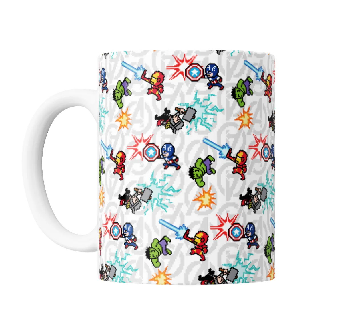 Taza de Cerámica Avengers Pixel Art Capitán América Hulk Iron Man Thor - vista 2