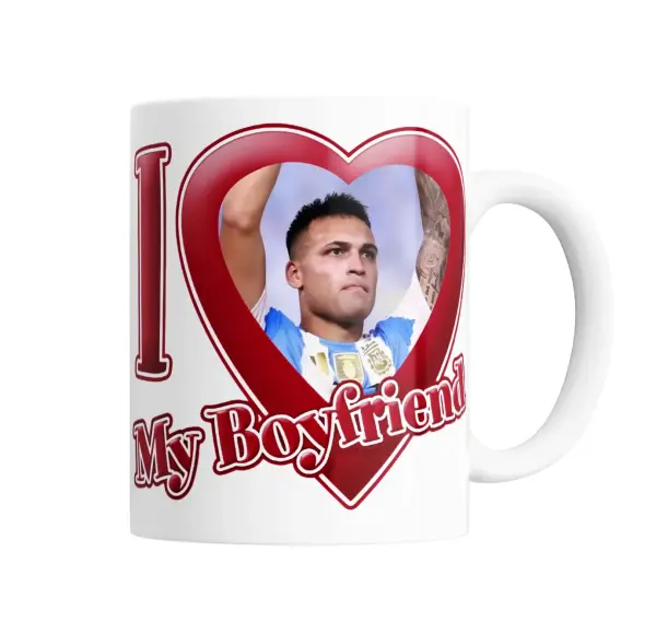 Taza de Cerámica Lautaro Martínez I Love My Boyfriend