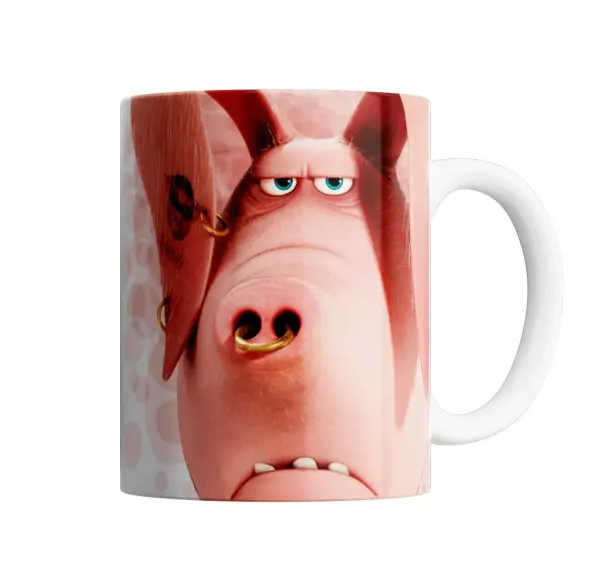 Taza de Cerámica La Vida Secreta de tus Mascotas Cerdo Punk