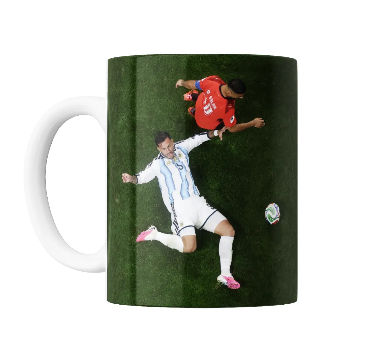 Taza de Cerámica Leandro Paredes vs Salah Argentina - vista 2