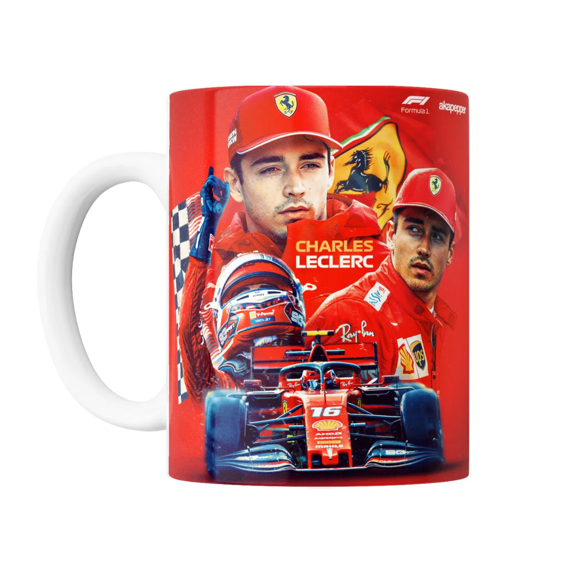 Taza de Cerámica Charles Leclerc Ferrari F1 Número 16 - vista 2