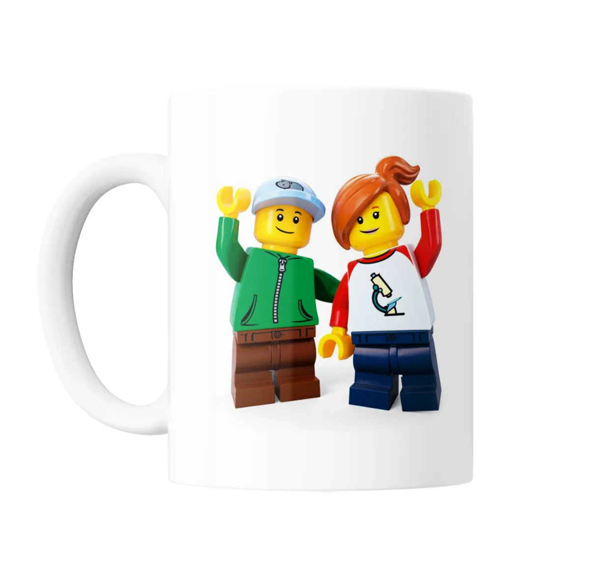 Taza de Cerámica Lego Figuras Niño y Niña con Brazos Arriba - vista 2