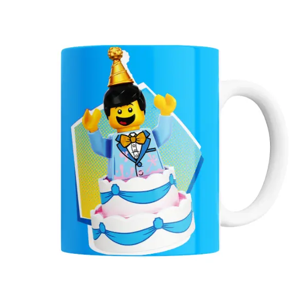 Taza de Cerámica Lego Minifigura Cumpleaños Torta