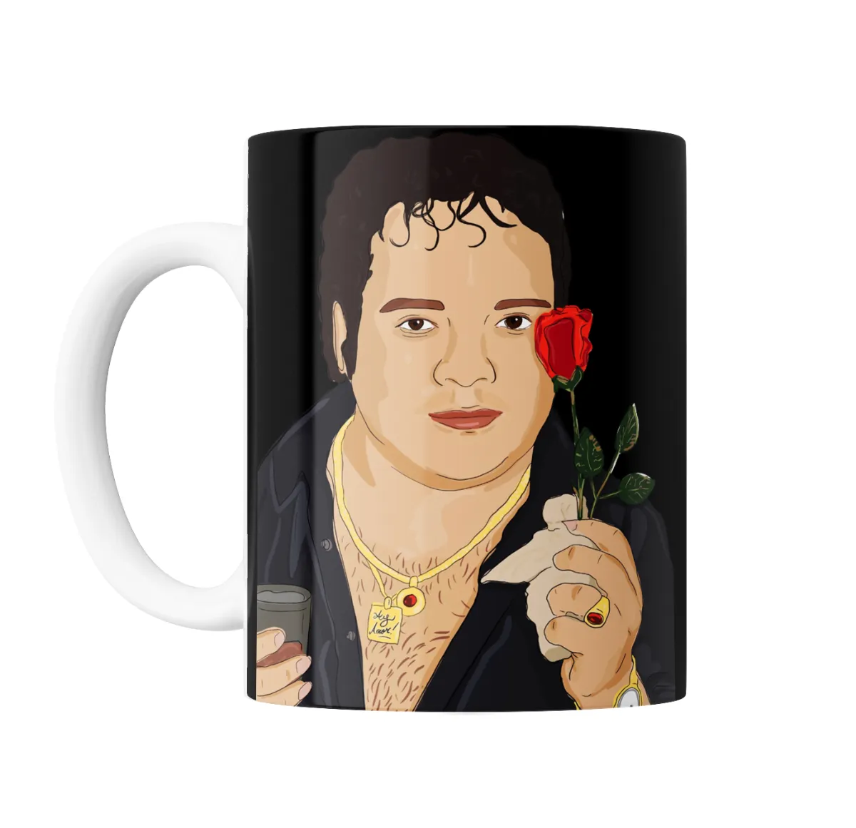 Taza de Cerámica Leo Mattioli Rosa y Cadena Dorada - vista 2