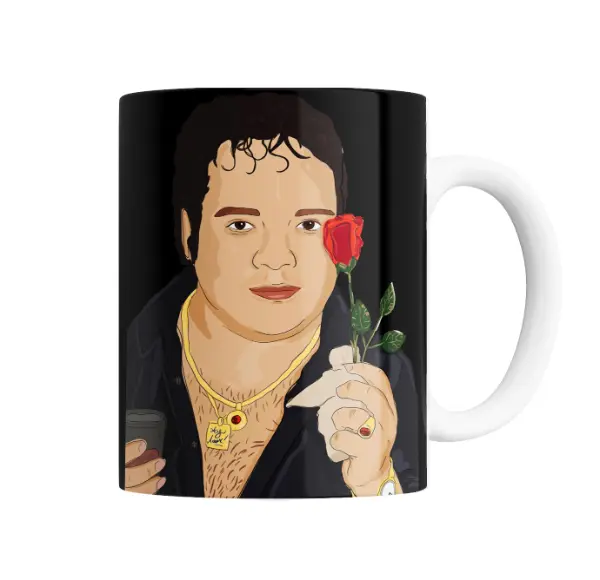 Taza de Cerámica Leo Mattioli Rosa y Cadena Dorada