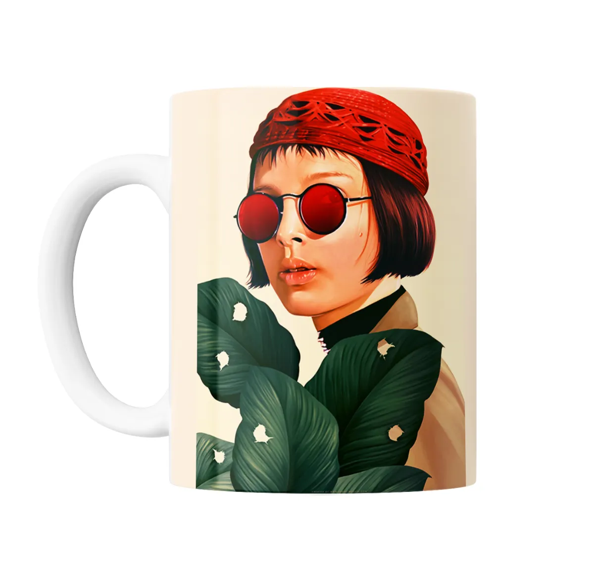 Taza de Cerámica Leon Mathilda Gorro Rojo y Lentes Rojos - vista 2
