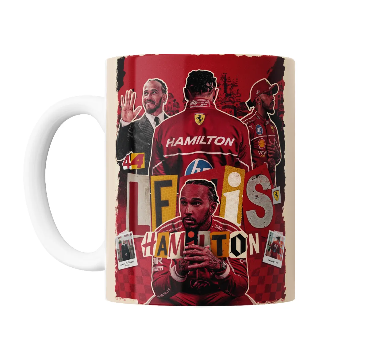Taza de Cerámica Lewis Hamilton Ferrari Collage - vista 2