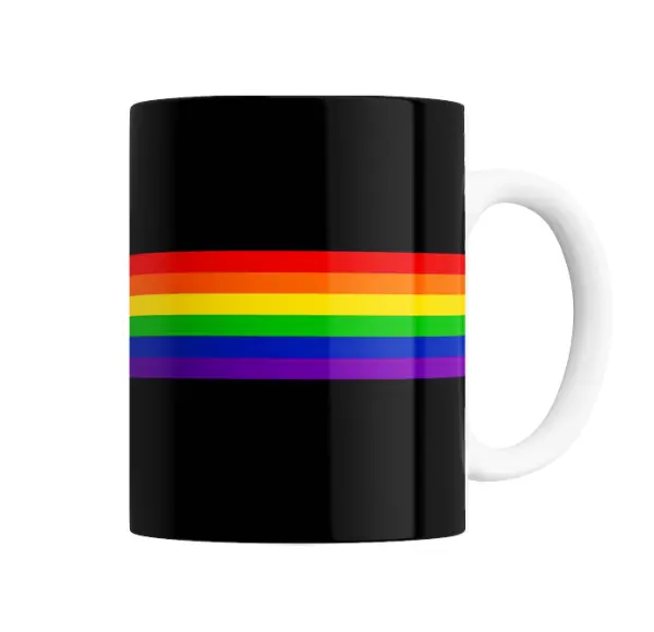 Taza de Cerámica Bandera LGBT Arcoíris Franja