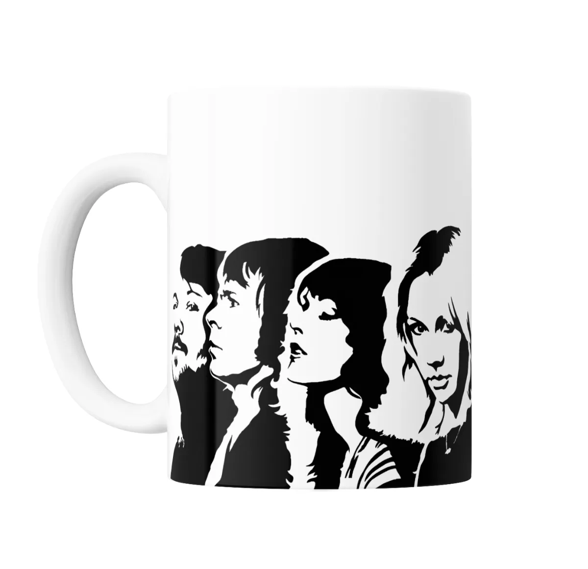 Taza de Cerámica Abba Silueta Retrato Blanco y Negro - vista 2
