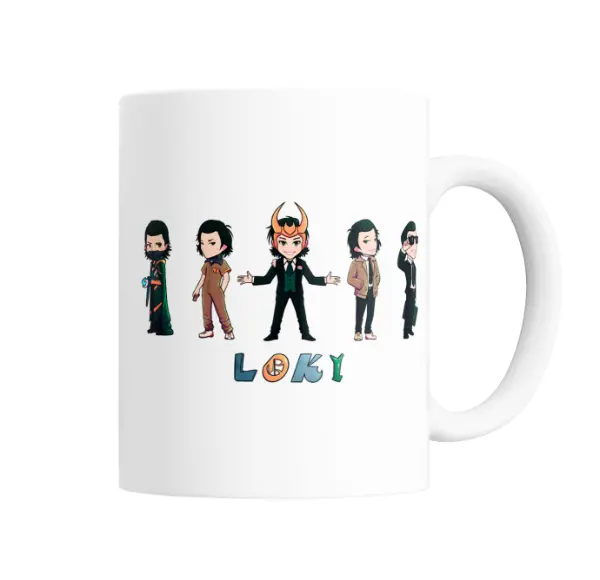 Taza de Cerámica Loki Versiones Chibi