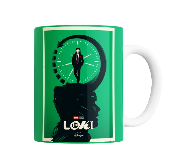 Taza de Cerámica Loki Serie Reloj Verde