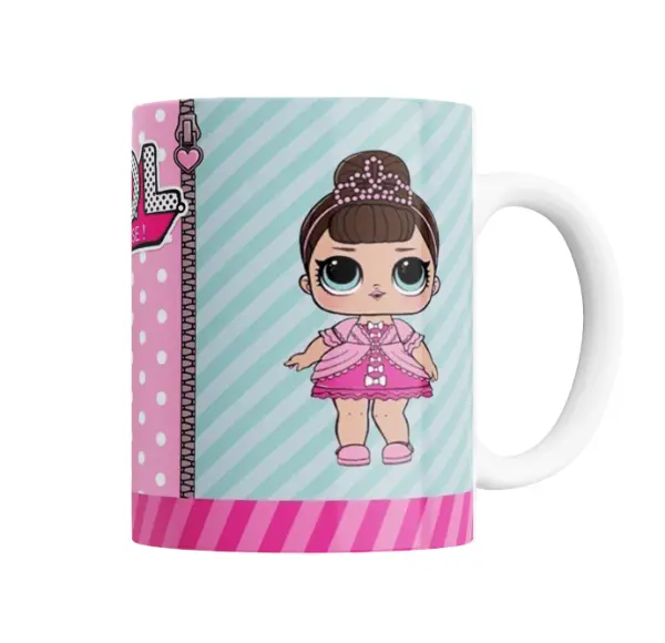 Taza de Cerámica LOL Surprise Muñeca con Tiara y Vestido Rosa