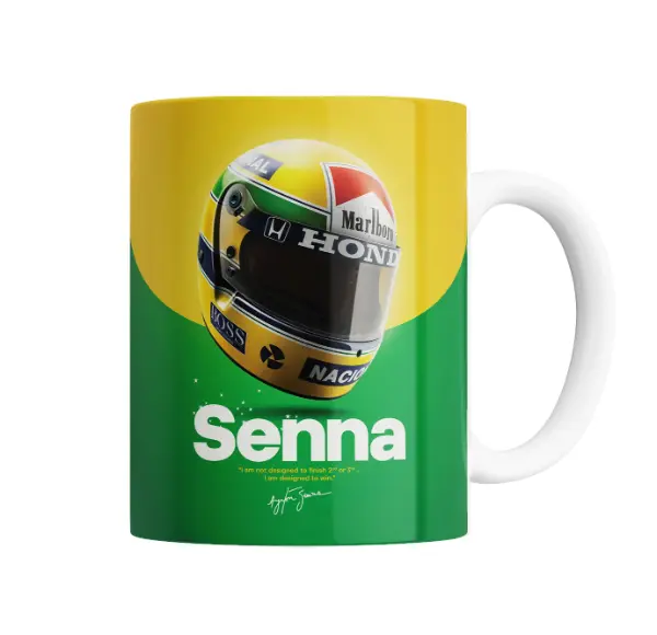 Taza de Cerámica Ayrton Senna Casco Honda