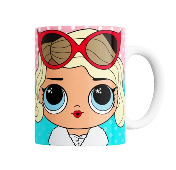 Taza de Cerámica LOL Surprise Muñeca con Lentes Rojos