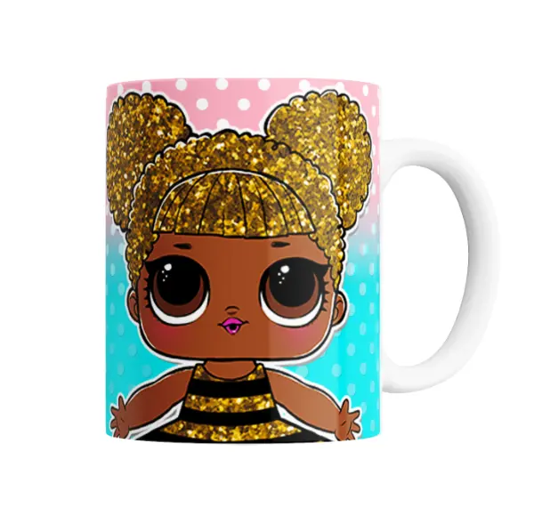 Taza de Cerámica LOL Surprise Queen Bee Glitter Dorado