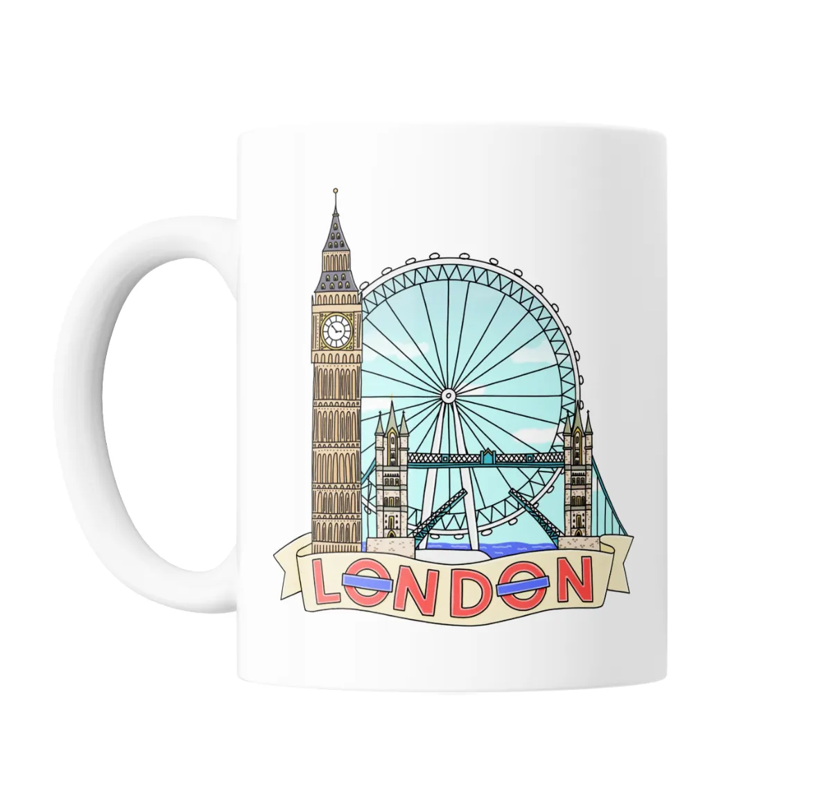 Taza de Cerámica Londres Big Ben London Eye y Tower Bridge - vista 2