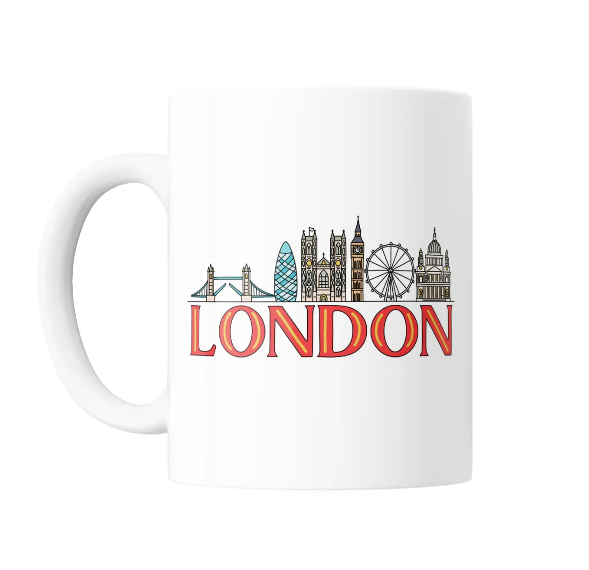 Taza de Cerámica Londres Skyline Puente de la Torre y Big Ben - vista 2