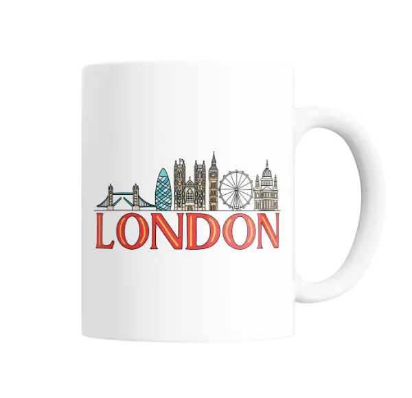 Taza de Cerámica Londres Skyline Puente de la Torre y Big Ben