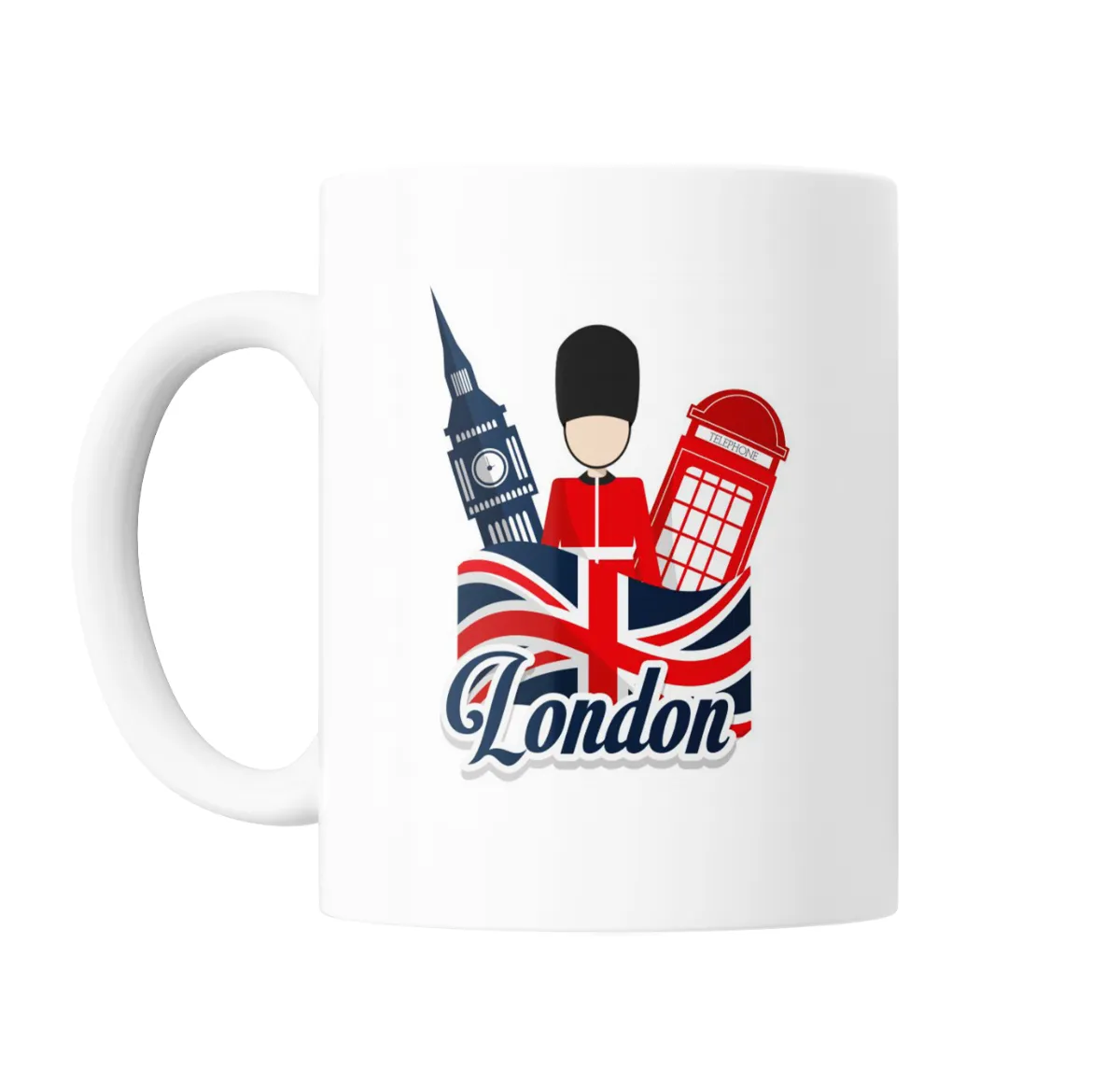Taza de Cerámica Londres Big Ben Guardia y Cabina Telefónica - vista 2