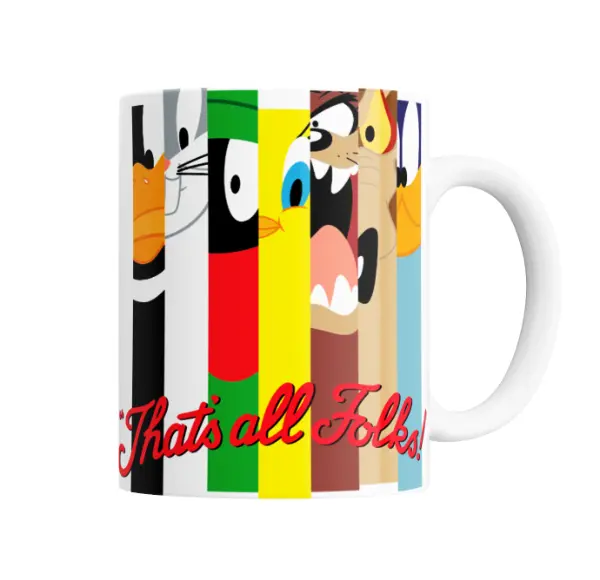 Taza de Cerámica Looney Tunes Bugs Bunny Marvin Piolín Taz Lola Pato Daffy