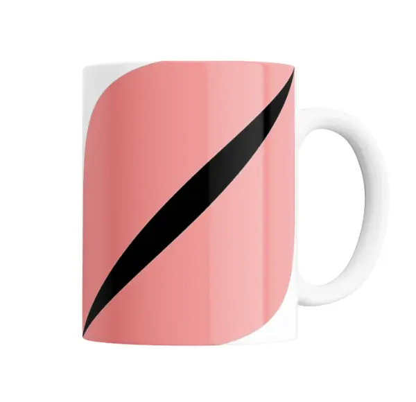 Taza de Cerámica Babasonicos Trazo Curvo Negro Rosa