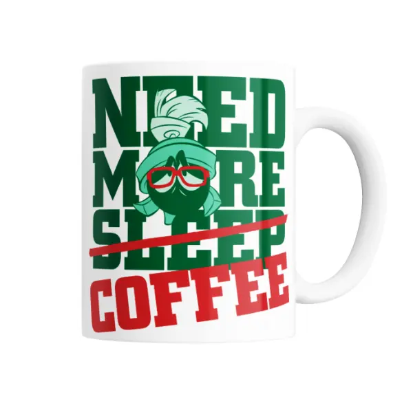 Taza de Cerámica Looney Tunes Marvin el Marciano Need More Coffee