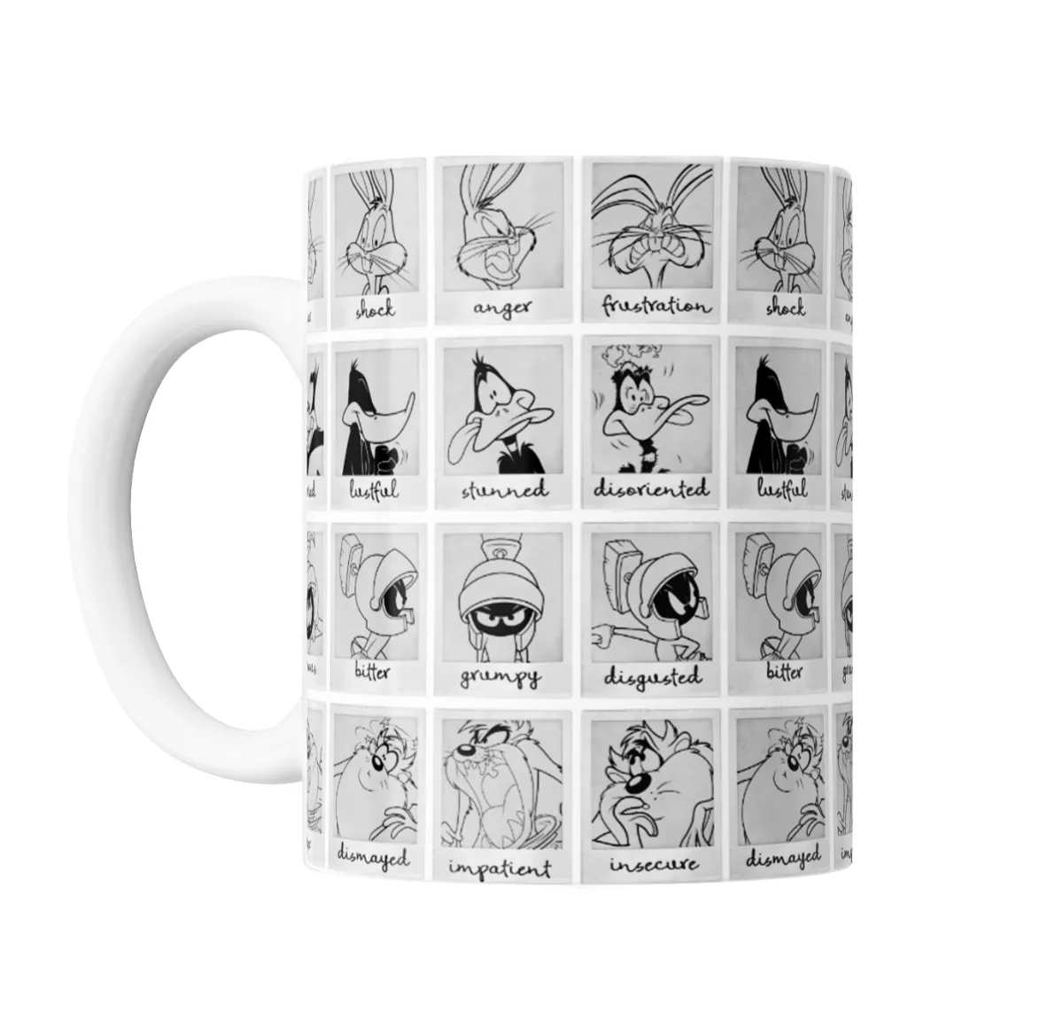 Taza de Cerámica Looney Tunes Expresiones Bugs Bunny Daffy Marvin Taz - vista 2